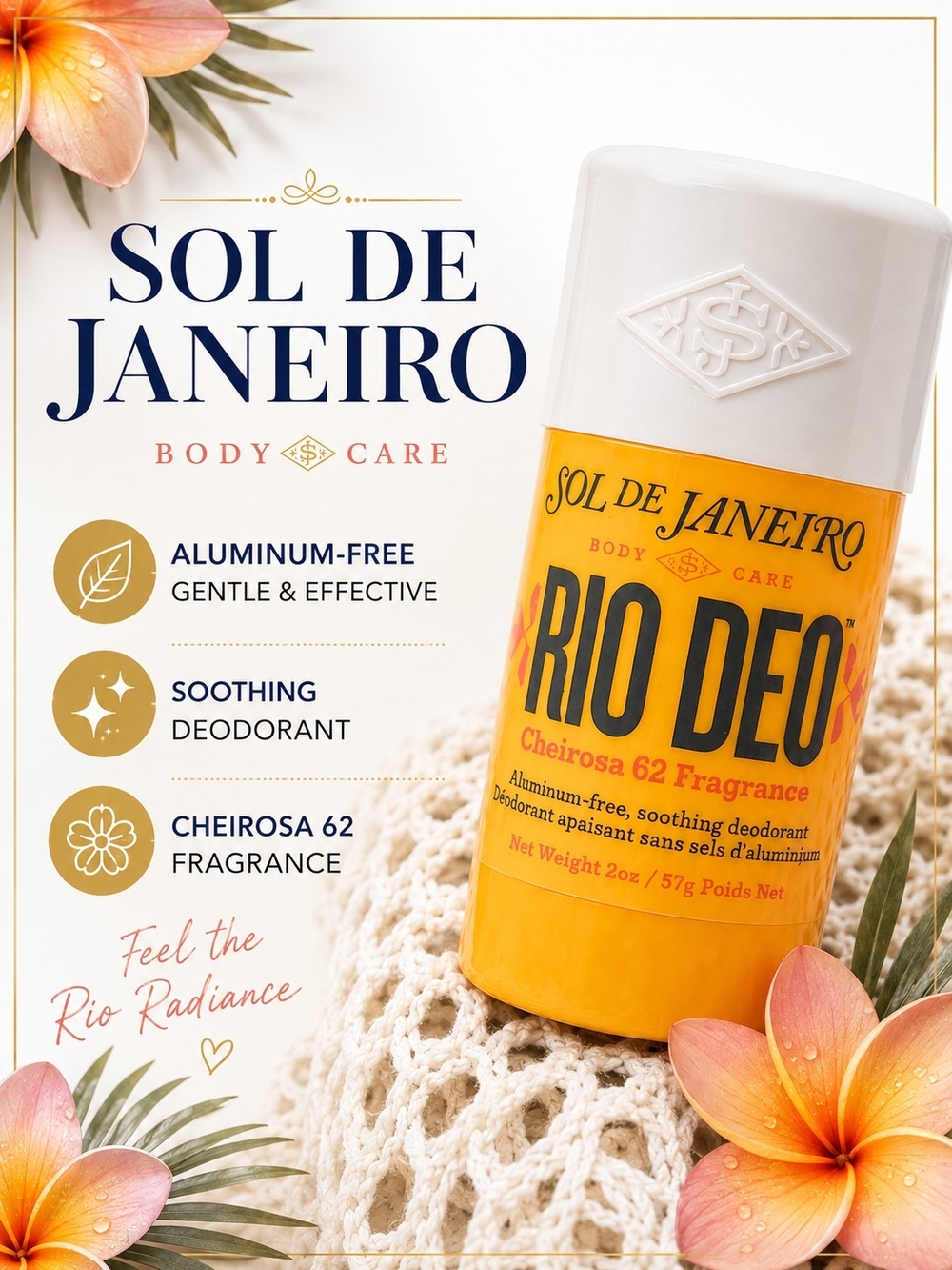 Sol de Janeiro Rio Deo Cheirosa 62 Aluminum-Free Deodorant Factory Sealed